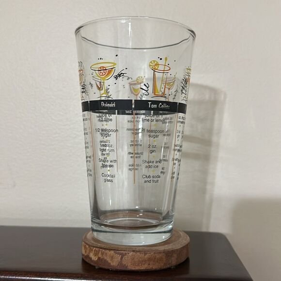 Vintage Cocktail Recipe Mixer Glass - Picture 2 of 6